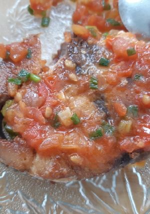 Hình của món Cá ngừ chiên sốt cà chua.