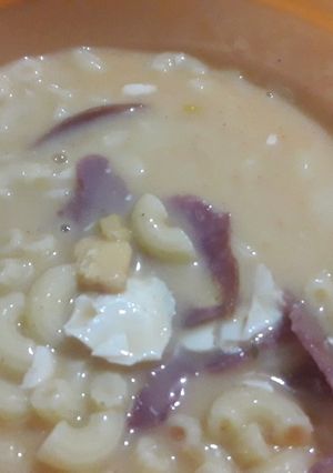 Foto resep Sup makaroni jagung telor asin
