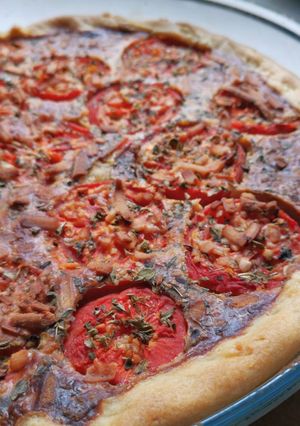 Una foto de Tarta de berenjenas con tomate