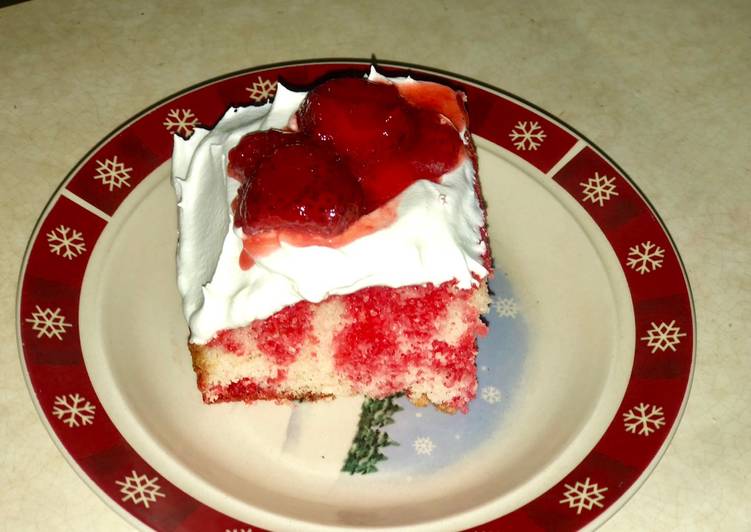 Easiest Way to Make Any-night-of-the-week EASY strawberry poke cake