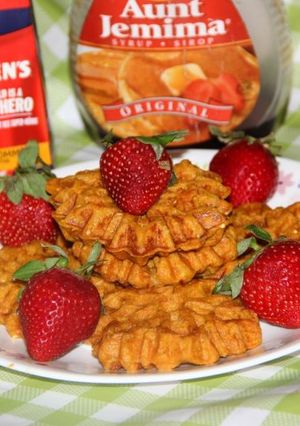 A picture of Cinderella’s Dreamy Pumpkin Waffles.