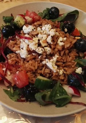 A picture of Whole grain brown rice salad.