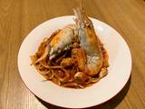 สปาเกตตีอกไก่ ท้อปปิ้งกุ้งก้ามกราม