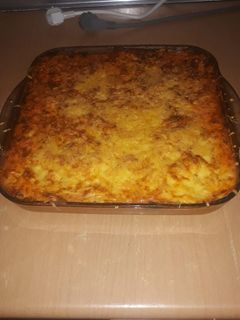 Una foto de Carne picada al horno con puré de patatas y queso