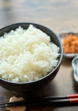 A picture of Japanese Rice (how to cook short grain Japonica rice).