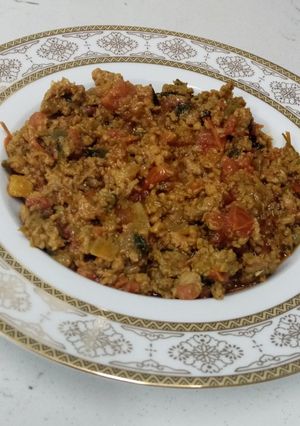 صورة لوصفة ايدام بالدجاج المفروم 🍲