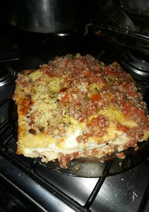 Una foto de Lasaña de carne fácil con panqueques comprados