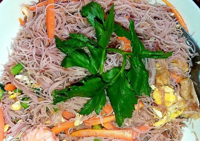 Cara Gampang Menyiapkan Bihun goreng beras merah, Lezat Sekali