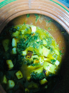 A picture of Palak alo paneer sabzi annie ke kitchen se.