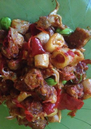 Foto resep Cumi asin balado pete #diulekasyik