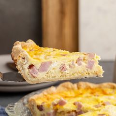 A picture of Ham and Swiss Quiche.