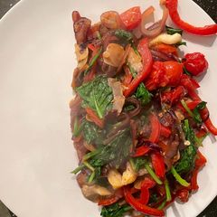A picture of Sautéed Spinach and Vegetable Side Dish.
