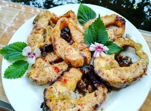 Hình của món Cá tầm nướng muối ớt ngon như tiệm làm.