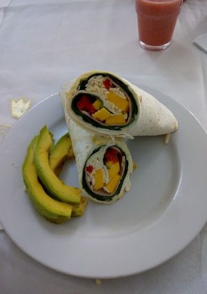 Una foto de Wraps de espinaca y mango
