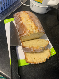 A picture of Glazed lemon cake.