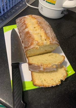 A picture of Glazed lemon cake.