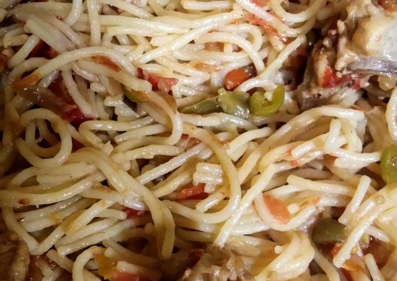Desi Style Chicken spaghetti