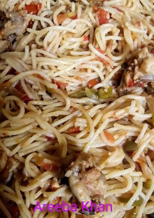 A picture of Desi Style Chicken spaghetti.