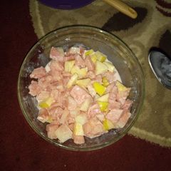 A picture of Watermelon and Apple salad.