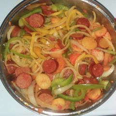A picture of Easy Sausage and potato stir fry.