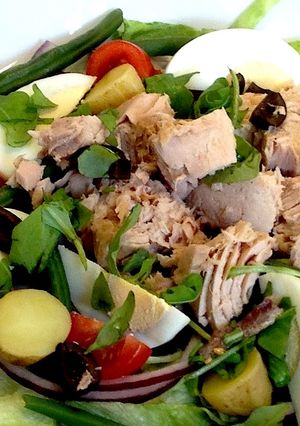 A picture of Niçoise Salad (for dieters).
