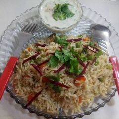 A picture of Brown rice veg pulao.