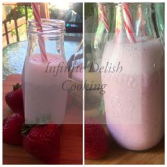 A picture of Strawberry banana milkshake.