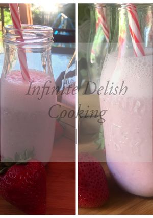 A picture of Strawberry banana milkshake.