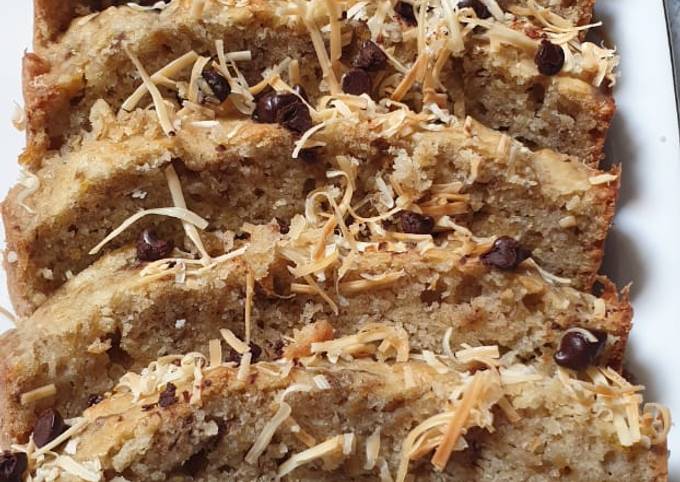 Banana cocochip cheese cake 😁 (telurnya hanya pakai 1 doank)