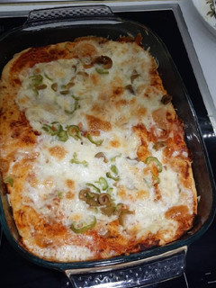A picture of Focaccia turned into pizza.