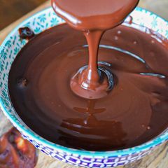 A picture of Homemade chocolate syrup.