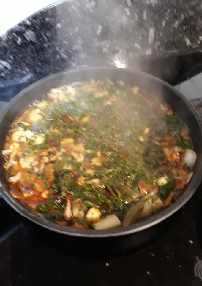 Una foto de Sopa de verduras con panceta