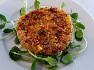 Quinoa and cannellini bean burgers