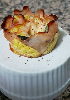 Una foto de Muffins salados de jamón ahumado