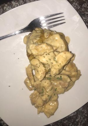Una foto de Mofongo con pechuga a la crema