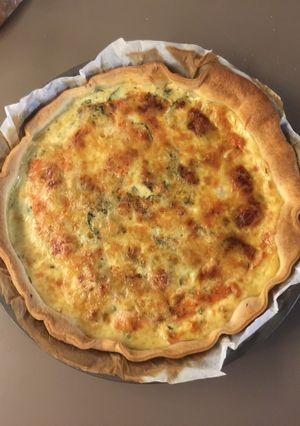 Une photo de Tarte courgettes - saumon