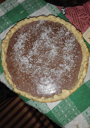 Una foto de Tarta de avena y chocolate sin azúcar