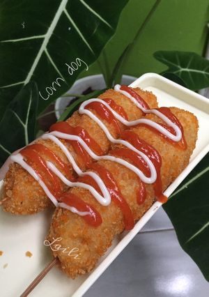 Foto resep Corndog Simpel (Roti sosis)