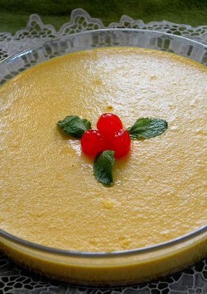 A picture of Mango Cheese cake.