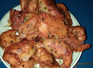 Hình của món Tôm thẻ tẩm bột chiên.