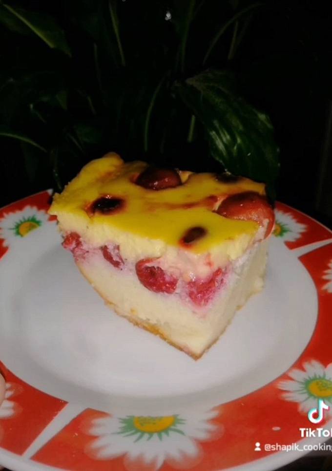 Двушарова сирна запіканка з ягодами 🍒🫐
