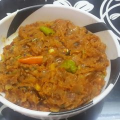 A picture of Loittya/Lote maacher bhuna (Scrambled Bombil/Bombay Duck).