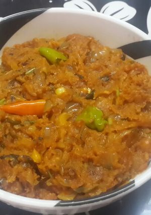 A picture of Loittya/Lote maacher bhuna (Scrambled Bombil/Bombay Duck).