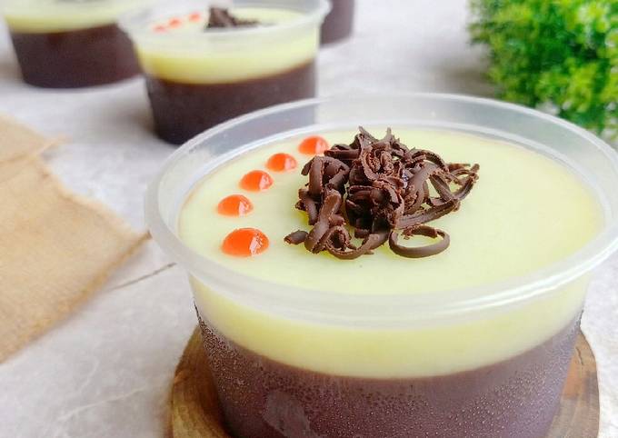 Pudding Coklat dengan Vla homemade