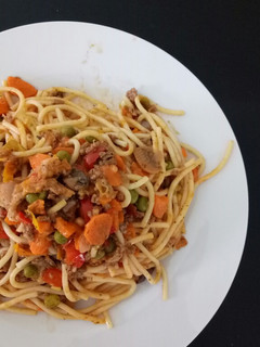 A picture of Spaghetti with The Lot Vegetable Sauce.