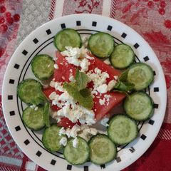 Cucumber Watermelon Feta Salad A picture of Cucumber Watermelon Feta Salad.
