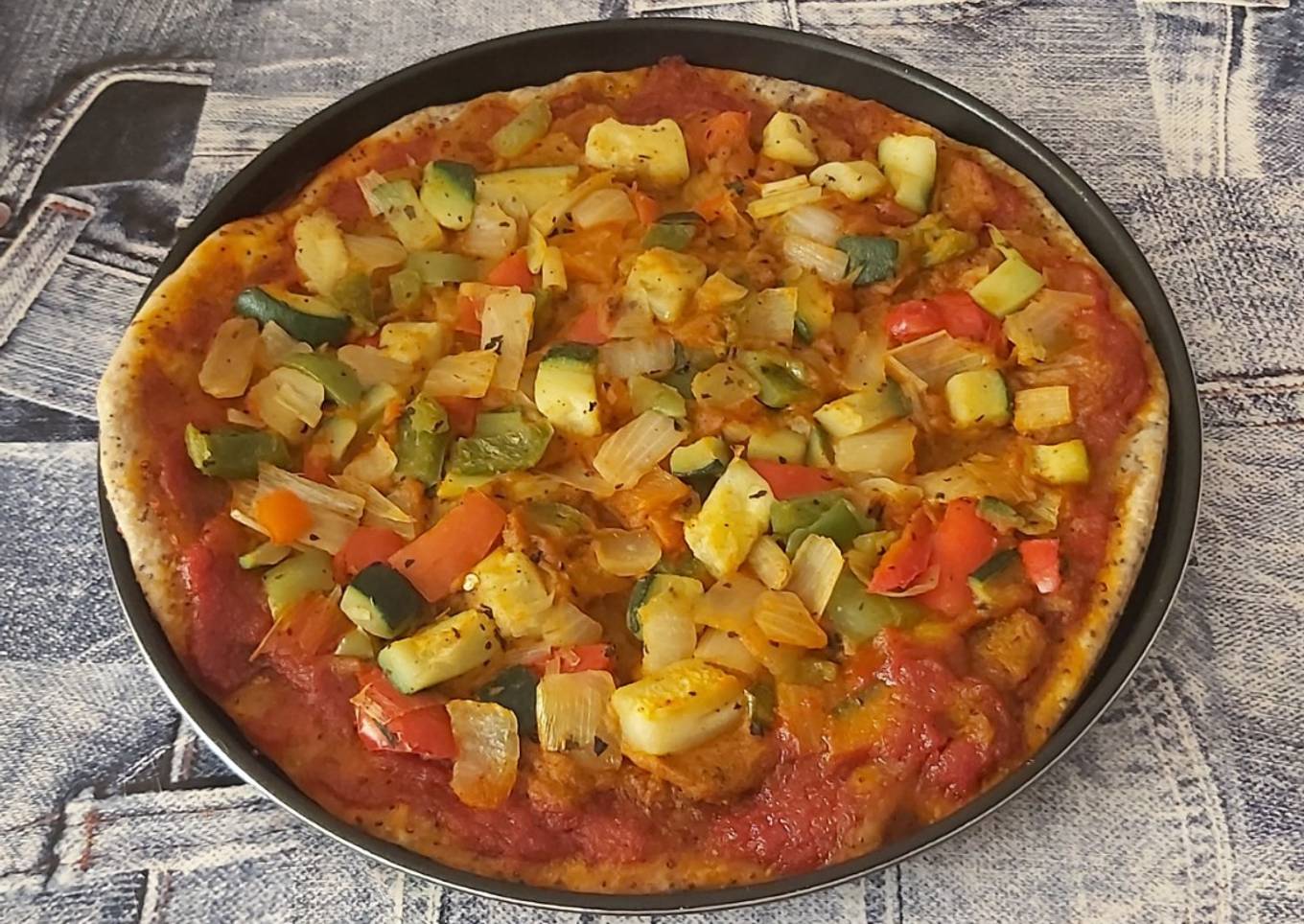 Pizza vegana a la jardinera ๐๐ฏ๐๐