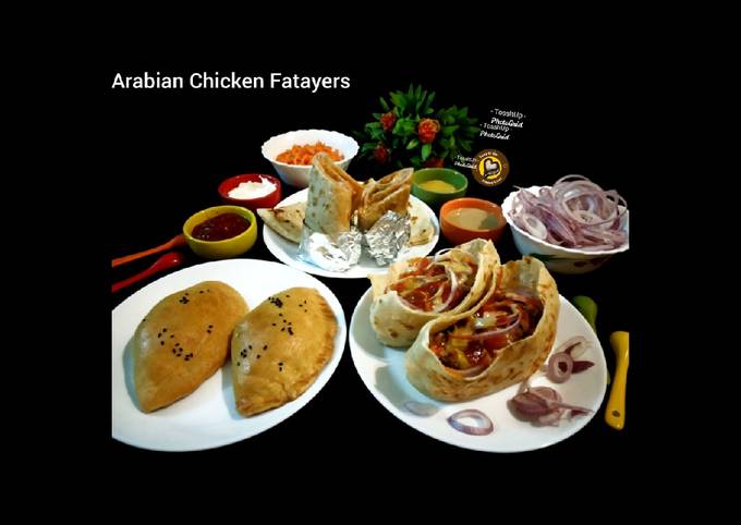 Arabian Chicken Fatayers also in Pita wraps and pita pockets