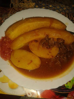 A picture of Ndizi,viazi with beef#festivecontest Nairobieast#authorsmarathon.