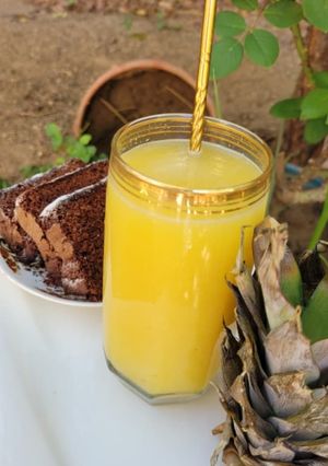 صورة لوصفة عصير الأناناس وزنجبيل